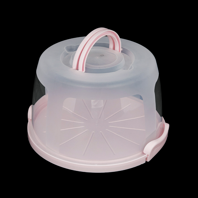 Cutie rotundă transparentă pentru tort din plastic cu capac de blocare