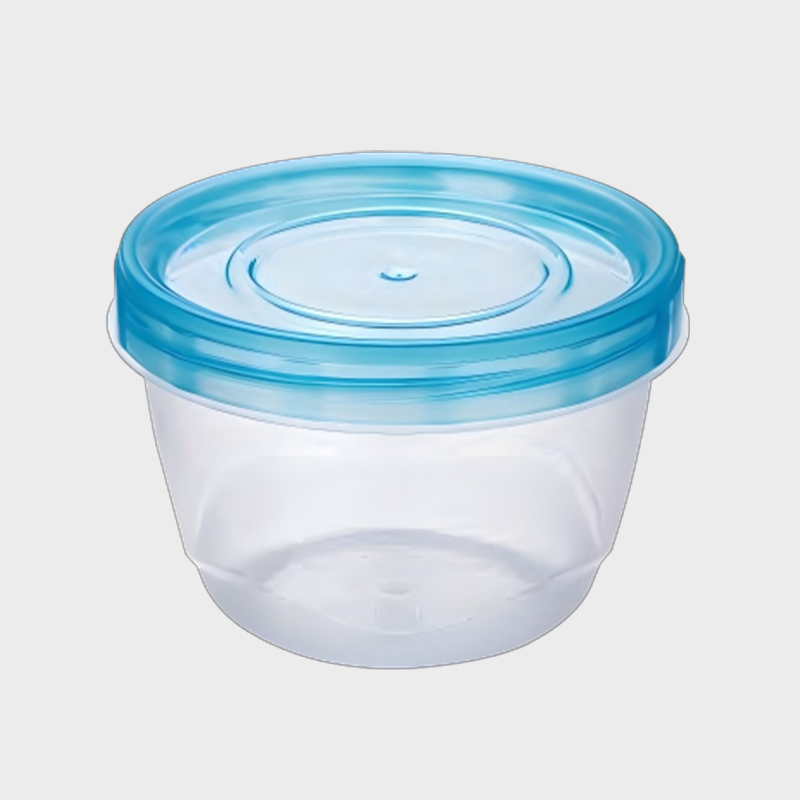 PFB019 Cană rotundă PP pentru depozitare înghețată, 473 ml, cu capac albastru