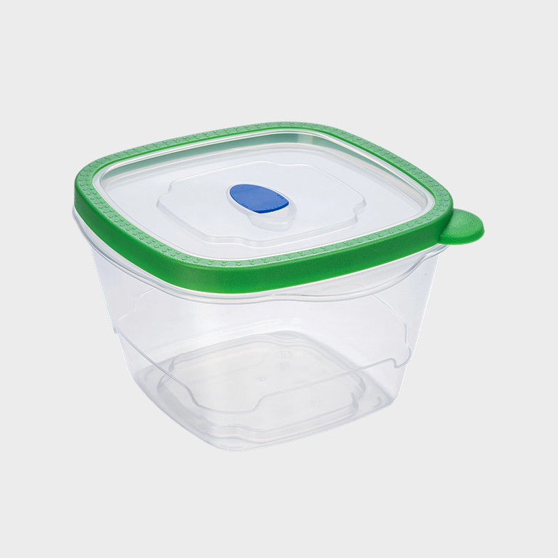 PFB029 Recipient pătrat adânc de 1650 ml PP pentru conservarea alimentelor cu capac supramulat verde ventilat